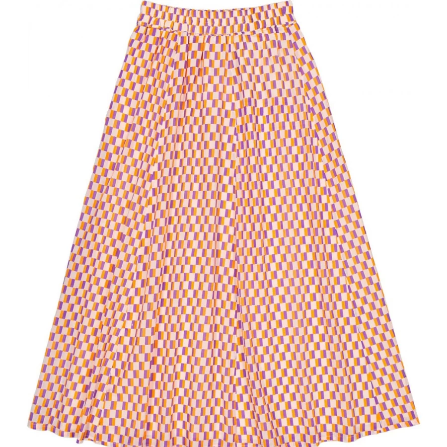 "LOUIS LOUISE Women's Geometric Cotton Skirt - Duchesse Veil Design"