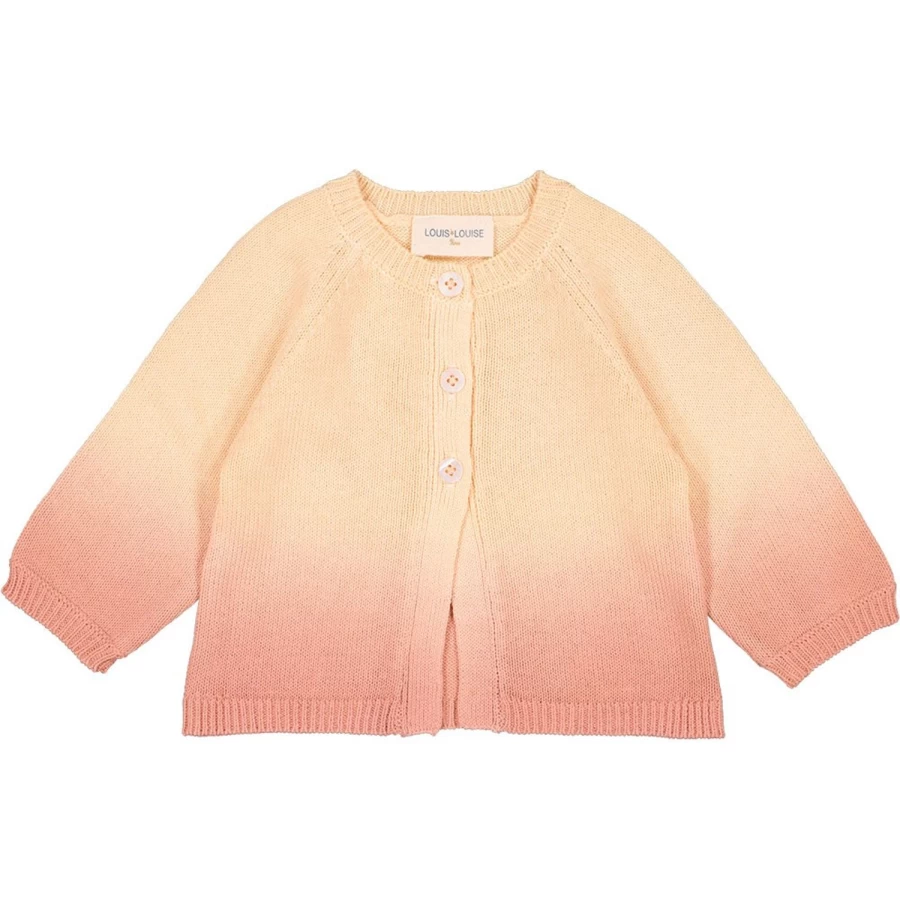 LOUIS LOUISE Baby Cardigan Knitted Cotton Dip Dye Gulsah Sweater