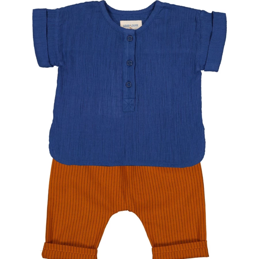 LOUIS LOUISE Baby Cotton Crepe Shirt - Soft Comfortable Saul Style Top for Infants