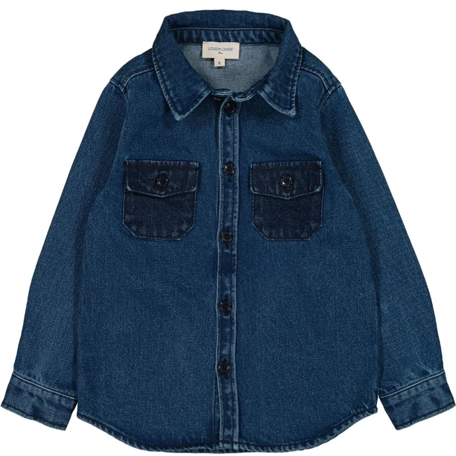 LOUIS LOUISE Boys Denim Shirt - Leonard Washed Style for Kids