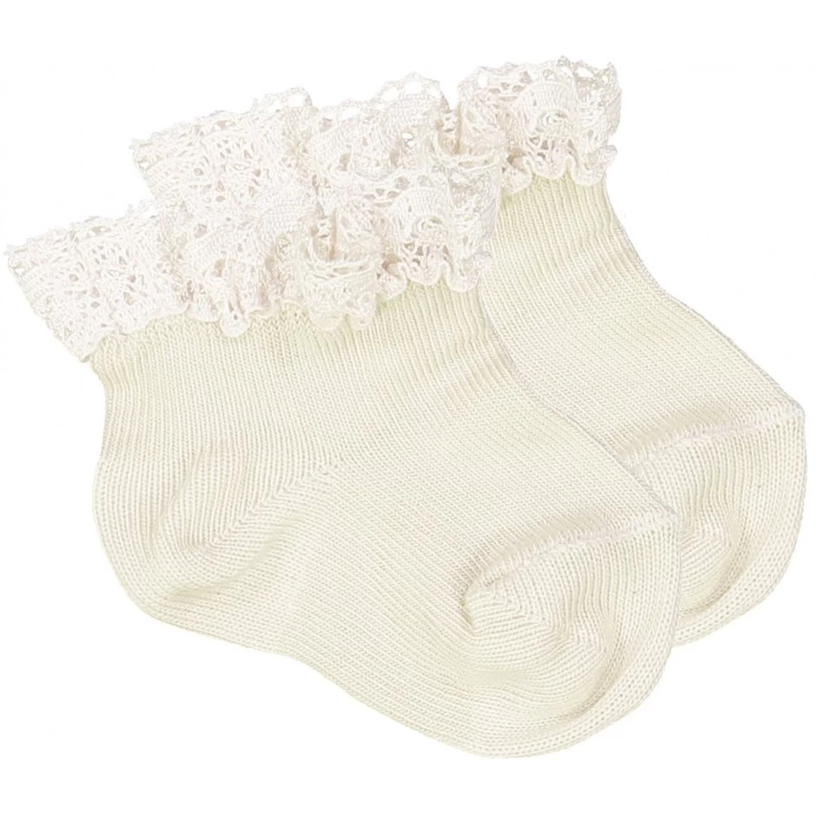 LOUIS LOUISE Baby Cotton Socks with Fleurette Design - Soft & Comfortable for Infants