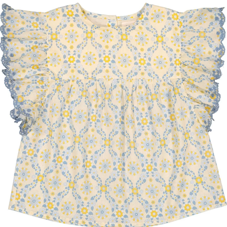 "LOUIS LOUISE Girls' Cotton Tunic Top - Floral Hippie Veil Jasmine Design"
