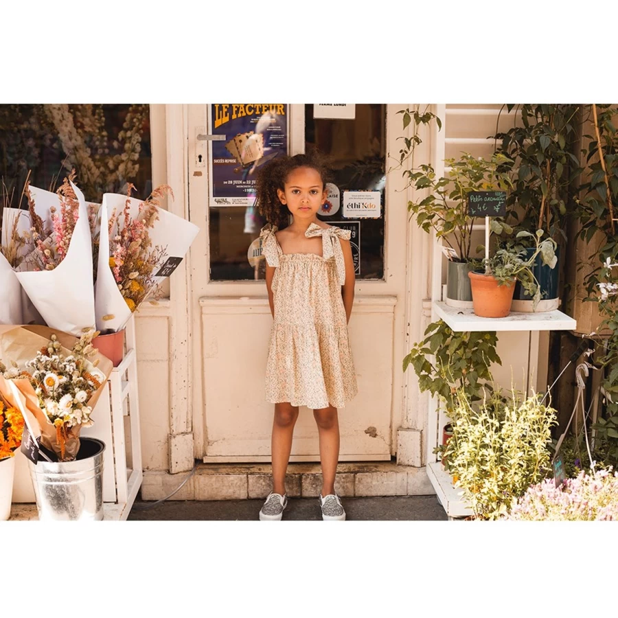 "LOUIS LOUISE Girls Floral Cotton Dress - Suza Veil Romantic Style"