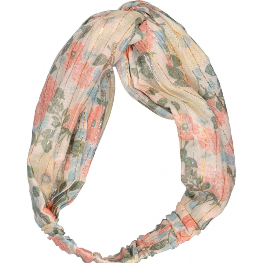 LOUIS LOUISE Girls Headband - Vintage Floral Lurex Striped Hair Accessory for Kids
