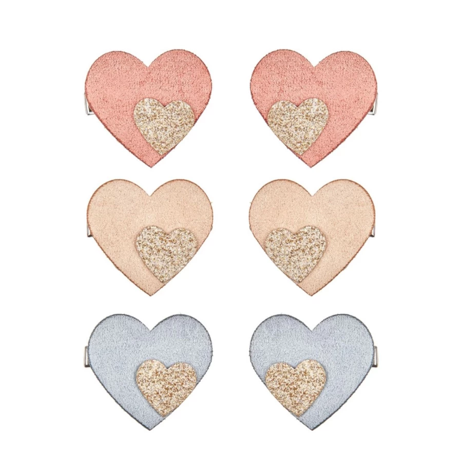 LOUIS LOUISE Heart Glitter Hair Clips for Girls - Mimi & Lula Sparkling Hair Accessories