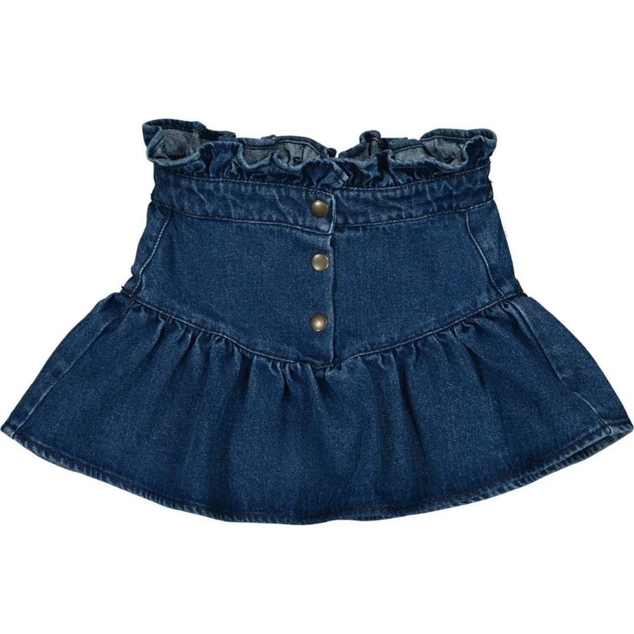 LOUISE LOUISE Girl's Pipeau Washed Denim Skirt for Girls | Vintage Blue Jeans Skirt