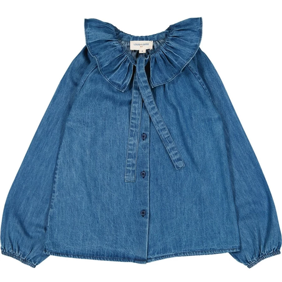 LOUIS LOUISE Girls' Chambray Tunic Top - Angele Style Casual Wear