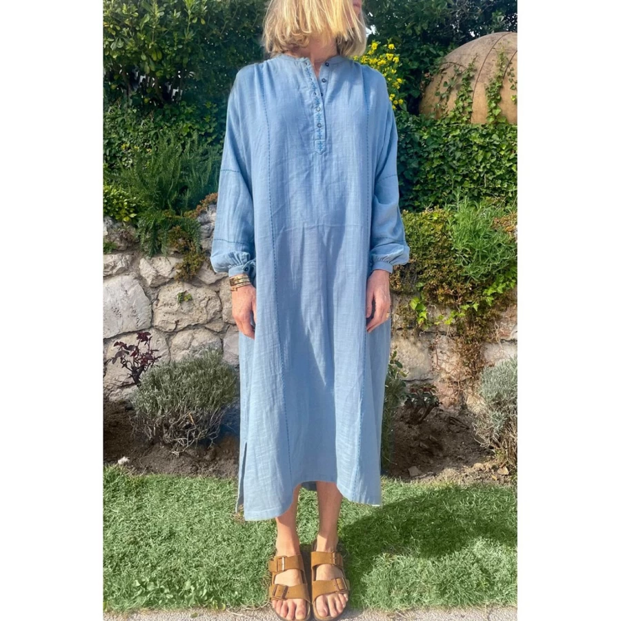 LOUIS LOUISE Women's Maggie Cotton Double Gauze Dress - Breathable Summer Dress