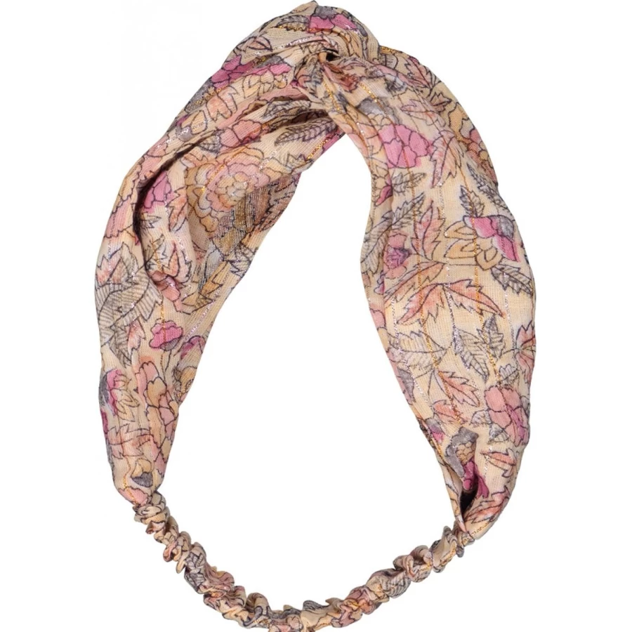 LOUIS LOUISE Girls Headband with Stripe Lurex and Indian Flower Design