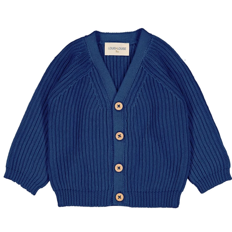 LOUIS LOUISE Baby Cotton Knitted Cardigan Hubert - Soft & Comfortable Newborn Sweater