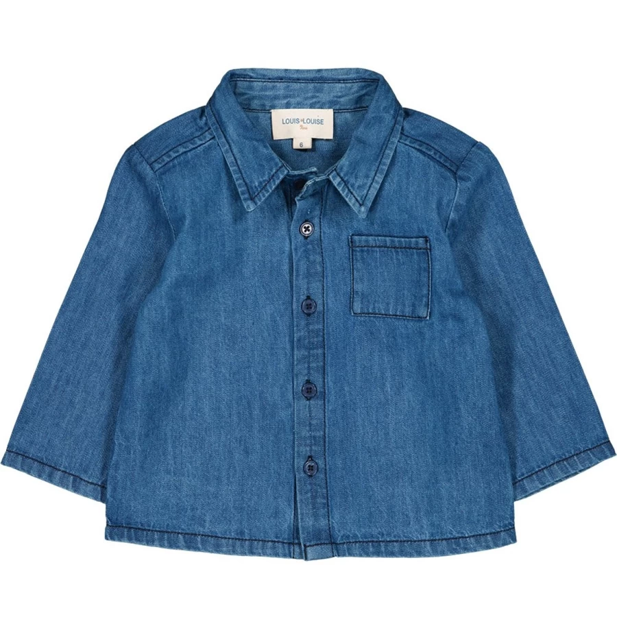 LOUIS LOUISE Baby Boys' Chambray Shirt - Leon Style Casual Comfort Fit