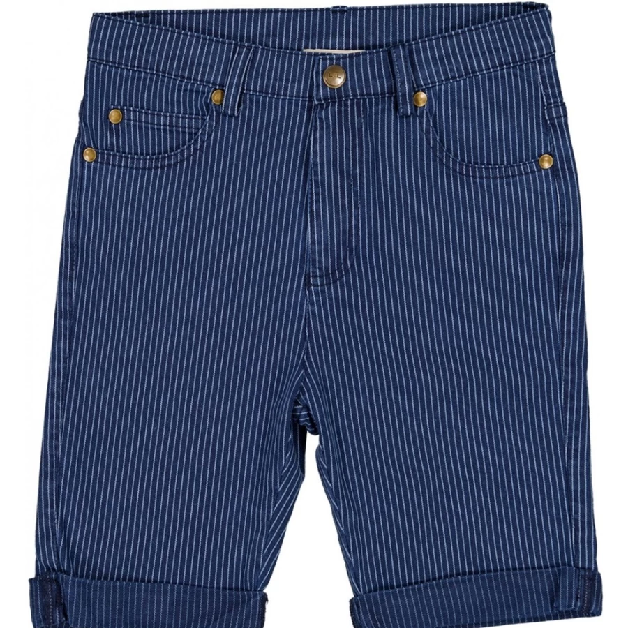 LOUIS LOUISE Boys Bermuda Dean Striped Denim Shorts Classic Blue Jeans for Kids