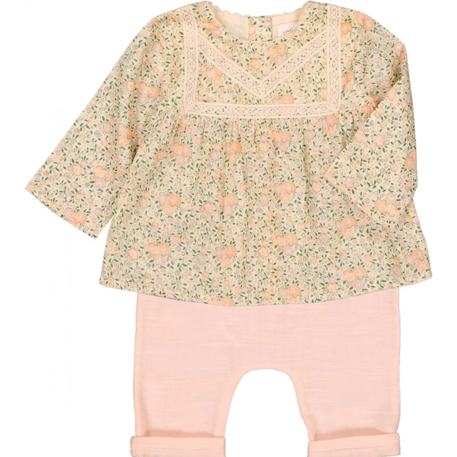 "LOUIS LOUISE Baby Girls' Cotton Tunic Dress with Romantic Floral Veil - Comtesse Collection"
