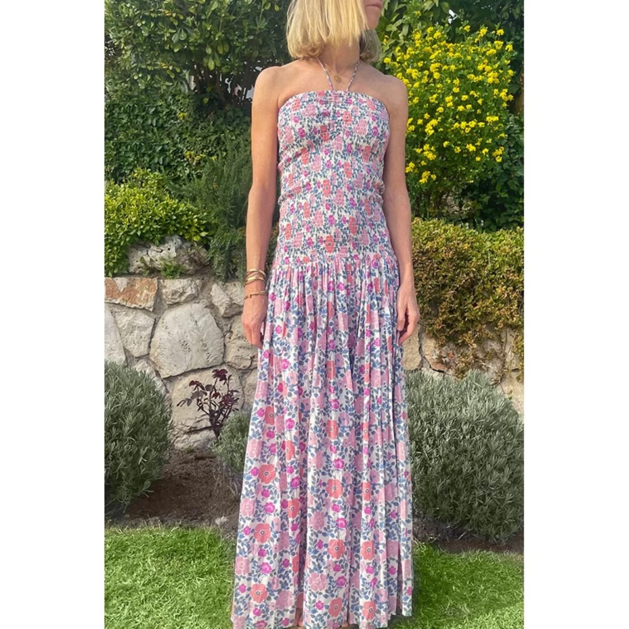 "LOUIS LOUISE Women's Vintage Floral Cotton Veil Dress - Lalie Style"