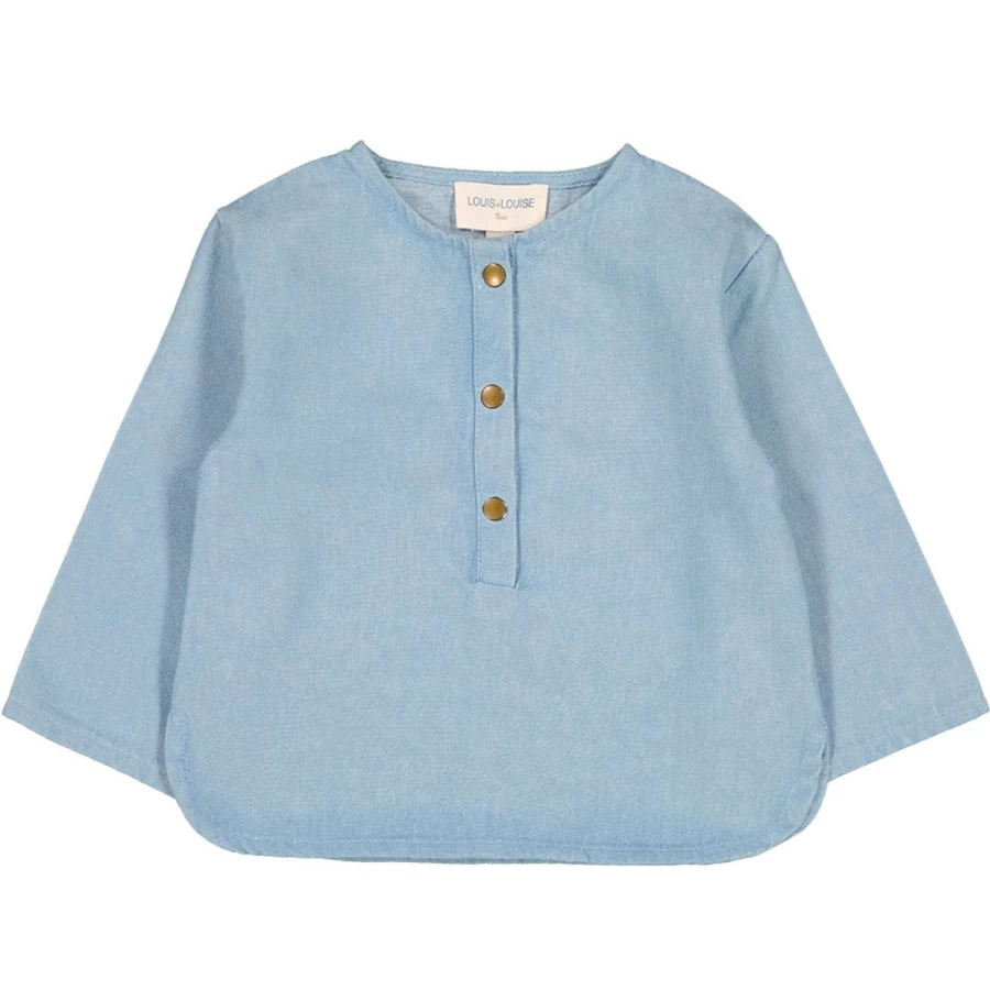 LOUIS LOUISE Baby Chambray Shirt for Boys/Girls - Soft Cotton Casual Top