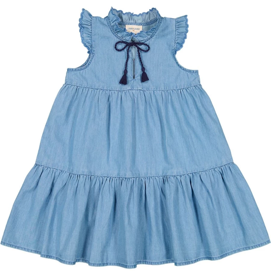 "LOUIS LOUISE Girls' Chambray Dress | Stylish Goa Dress for Girls"