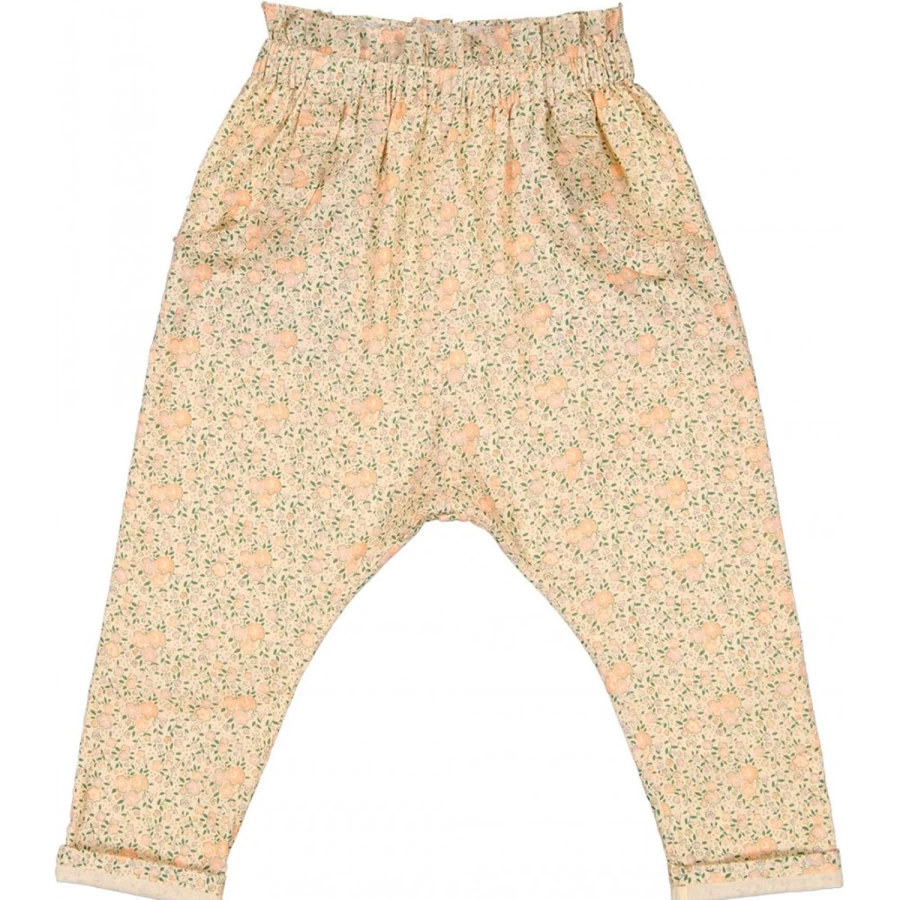 "LOUIS LOUISE Girls' Aladin Cotton Trousers with Romantic Floral Embroidery"