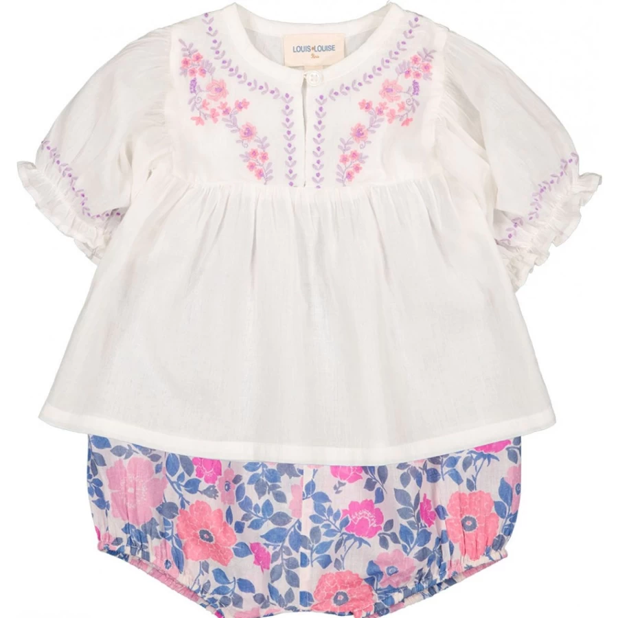 LOUIS LOUISE Baby Cotton Veil with Vintage Floral Design - Bloomer London Style