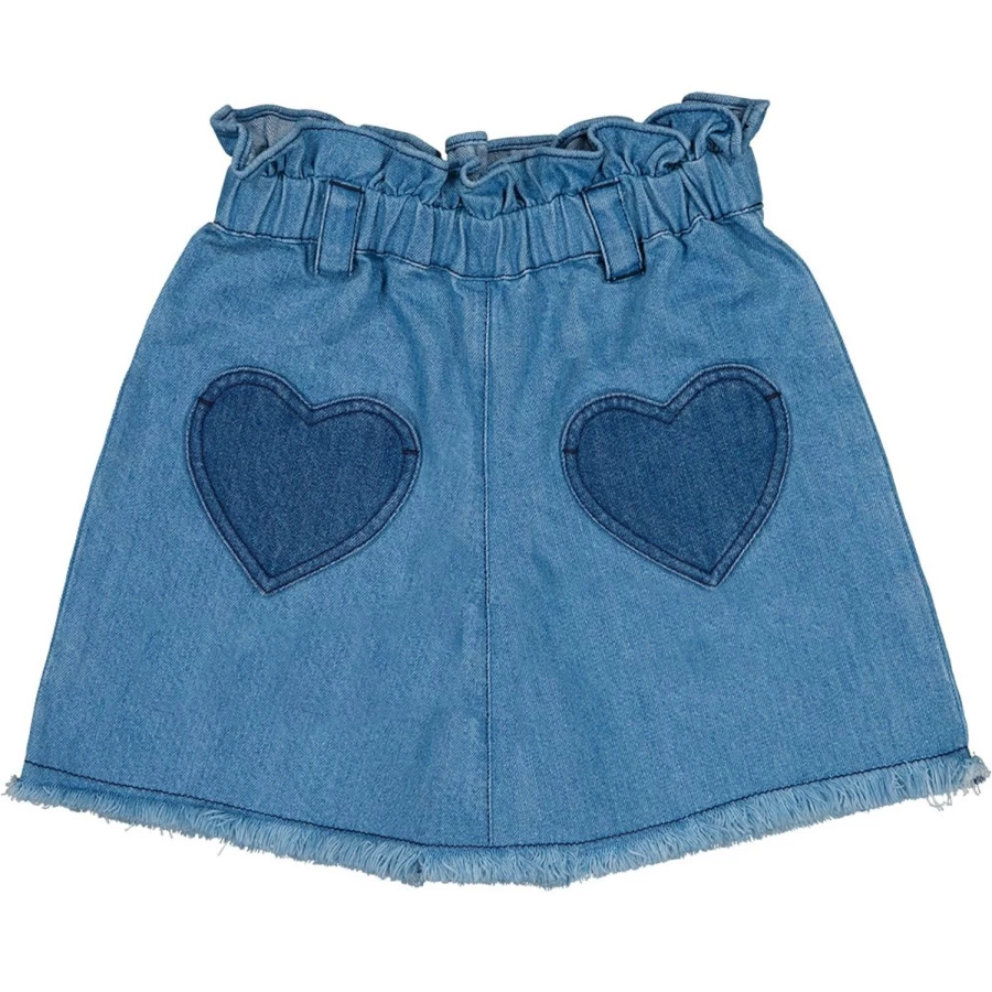 LOUIS LOUISE Girls Denim Patchwork School Skirt for Teens