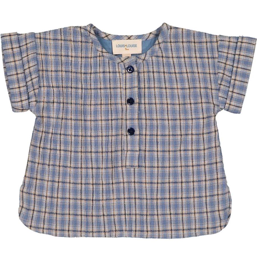 LOUIS LOUISE Baby Cotton Crepe Tartan Shirt - Soft & Comfortable Infant Top