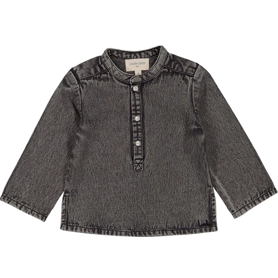 "LOUIS LOUISE Baby Chambray Shirt with Snap Buttons – Grand-Pere Style"
