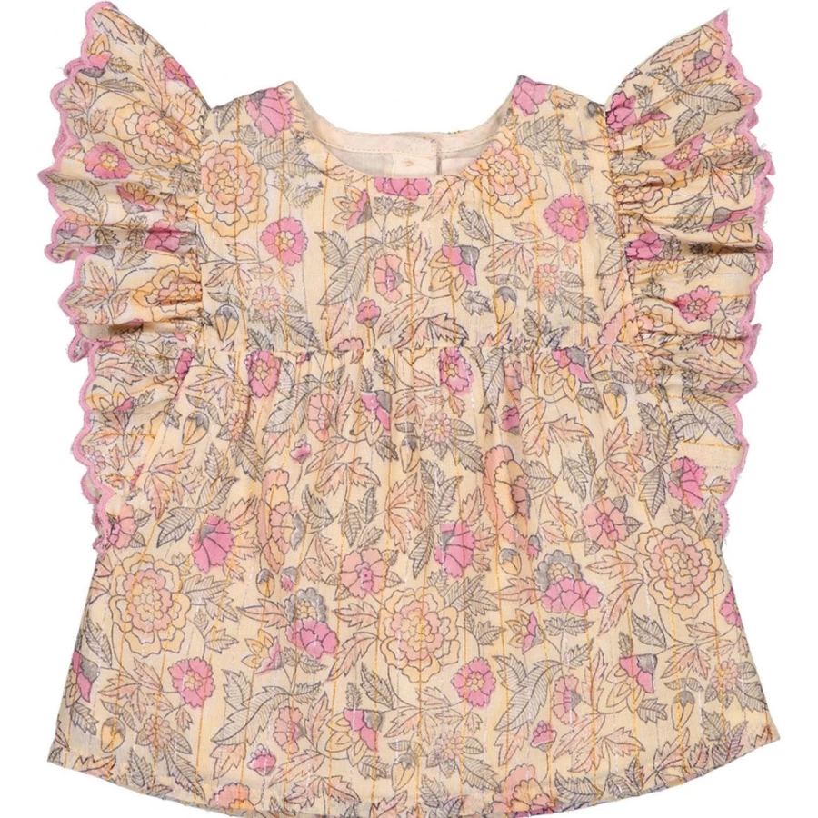 LOUIS LOUISE Baby Girls' Floral Striped Lurex Tunic Top - Jasmin Indian Design