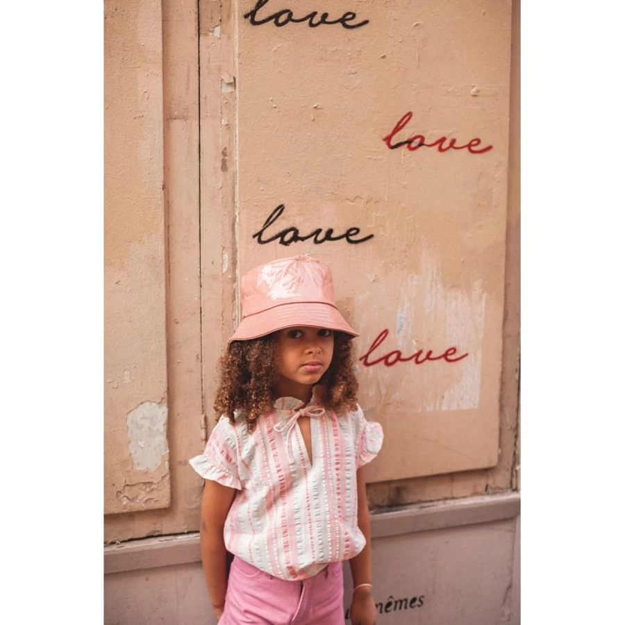"LOUIS LOUISE Girl's Tunic Marcia - Cotton Crepe Madras Top for Girls"