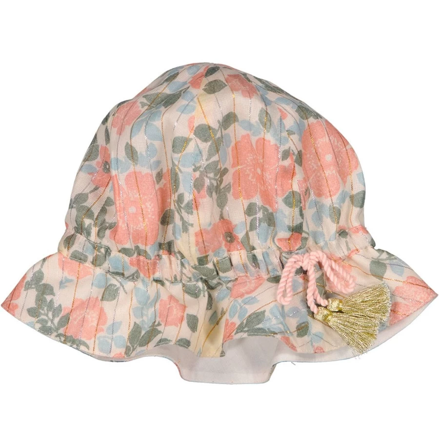 LOUIS LOUISE Baby Hat - Colette Stripe Lurex Vintage Floral Beanie for Infants