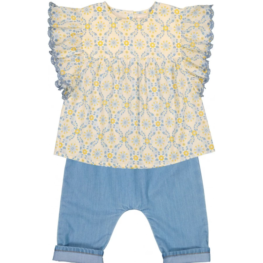 "LOUIS LOUISE Baby Girls' Floral Cotton Tunic Top - Hippie Style Jasmine Veil Design"