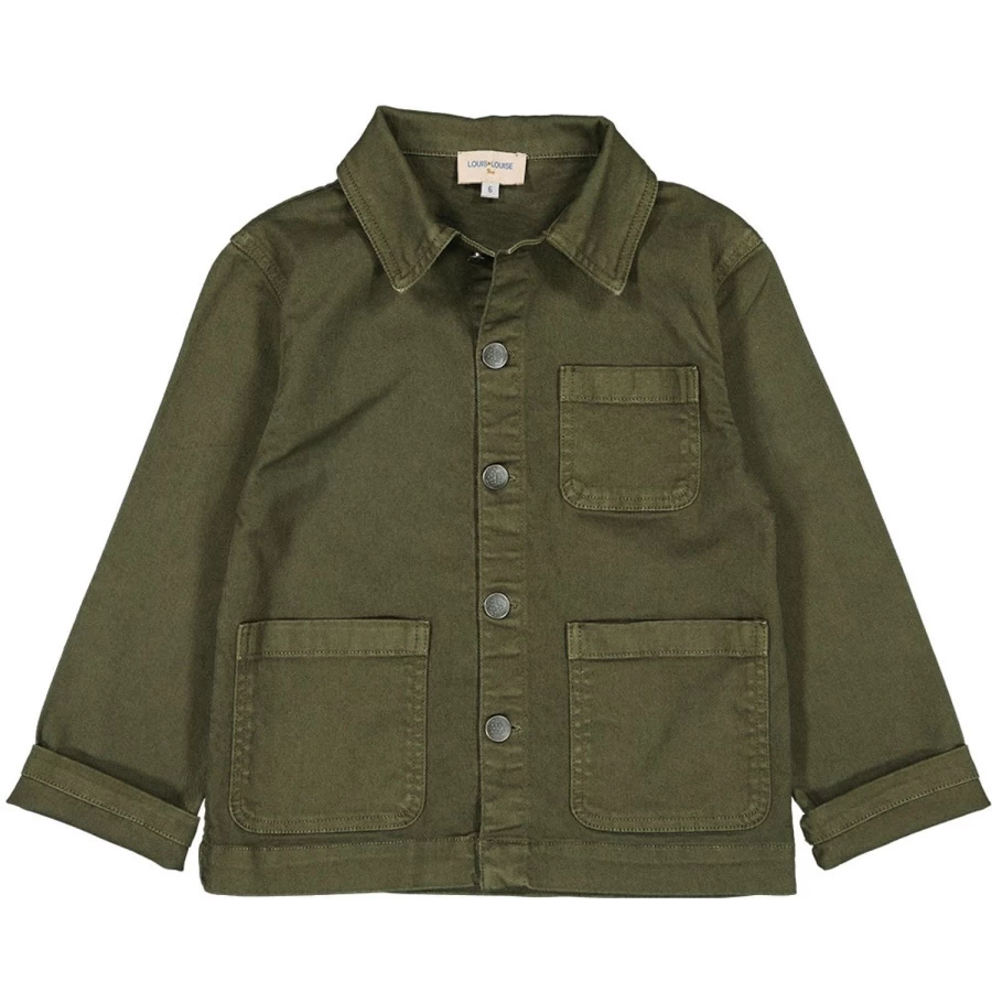 LOUIS LOUISE Girls' Distressed Denim Jacket - Pinceau Dyed Vintage Style Lightweight Coat