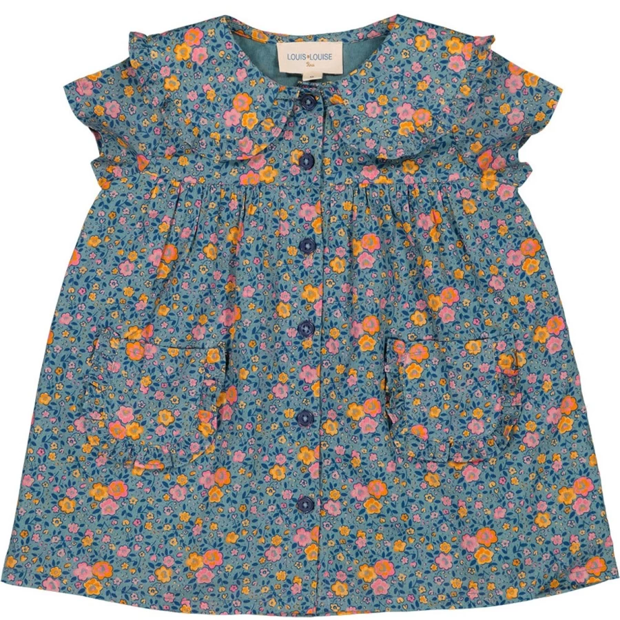 "LOUIS LOUISE Baby Girl's Floral Cotton Dress - Romantic Blondie Veil Style"