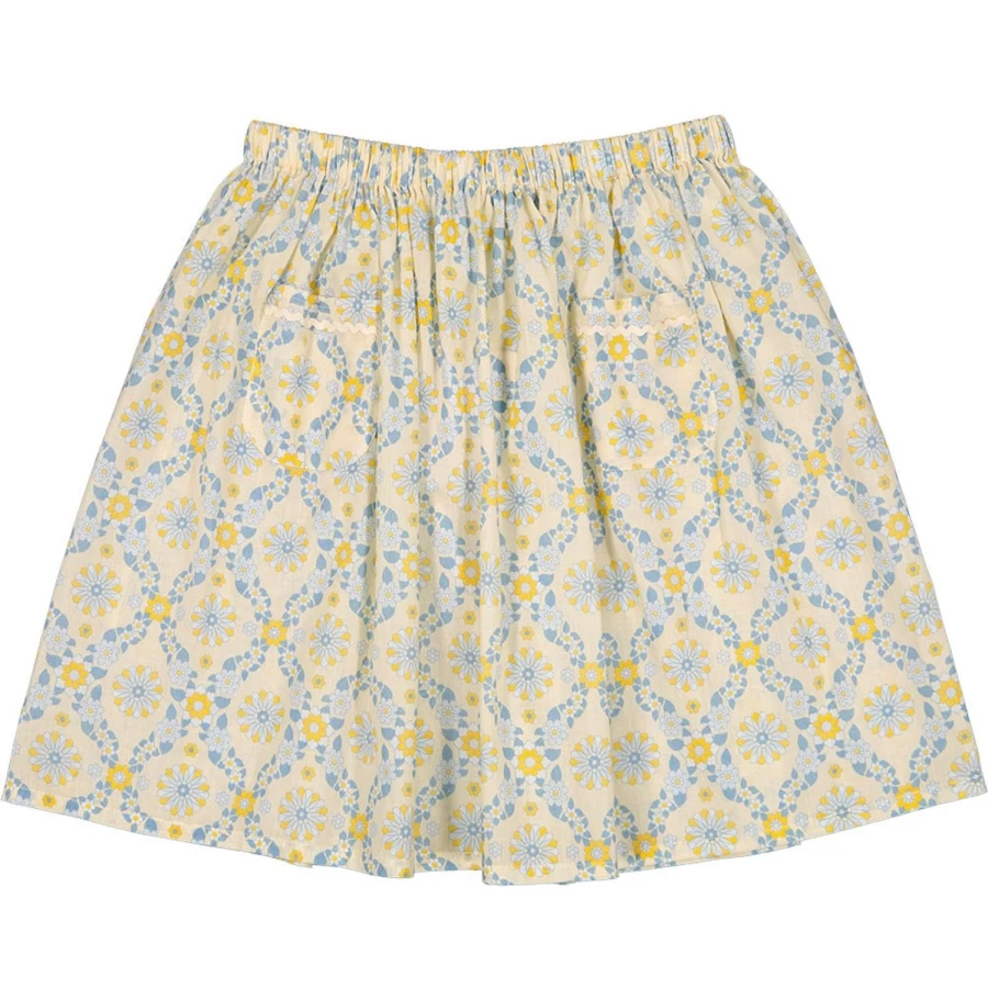 LOUIS LOUISE Girls Floral Cotton Skirt - Hippie Style Miaou Veil Design for Kids