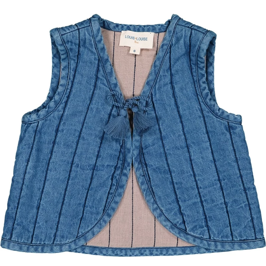 LOUIS LOUISE Baby Girls' Jasmine Chambray Cardigan Sweater