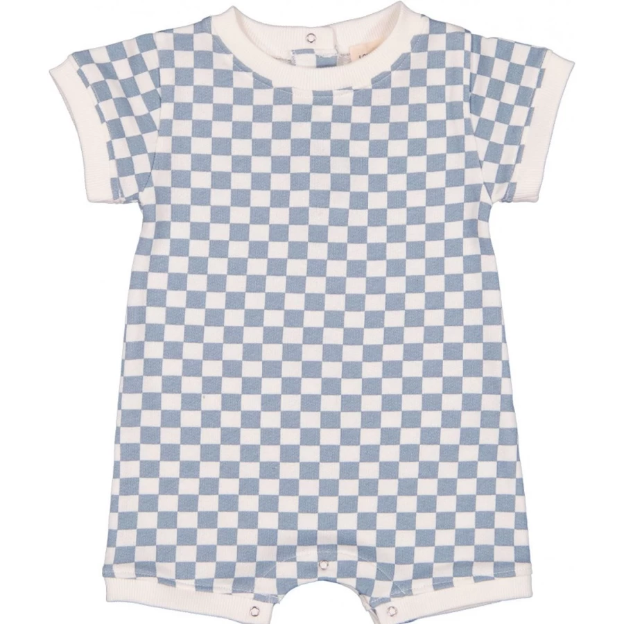 "LOUIS LOUISE Baby Cotton Fleece Overall - Soft & Cozy Square Design for Infants"