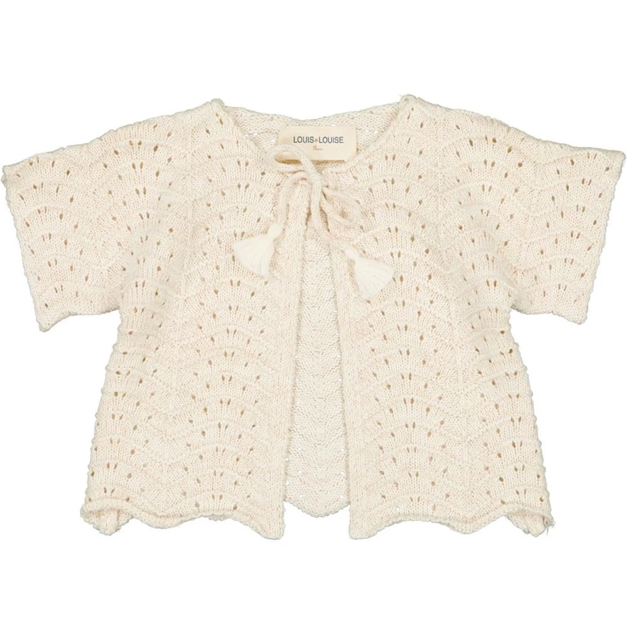 LOUIS LOUISE Baby Cardigan - Soft Knitted Cotton Lurex Edith Sweater for Infants