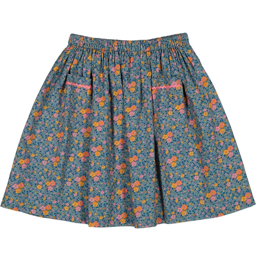 "LOUIS LOUISE Girls' Floral Cotton Skirt - Romantic Miaou Veil Design"