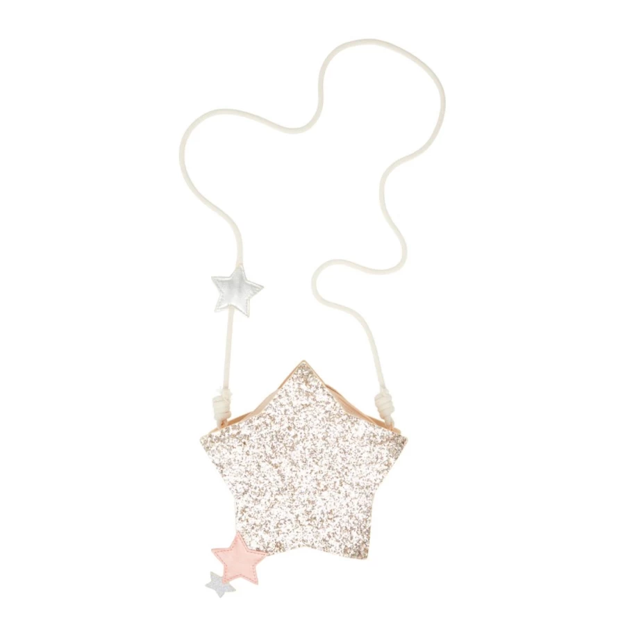 LOUIS LOUISE Sac Etoile Scintillant Glitter Handbag for Girls - Sparkling Star Shiny Party Purse