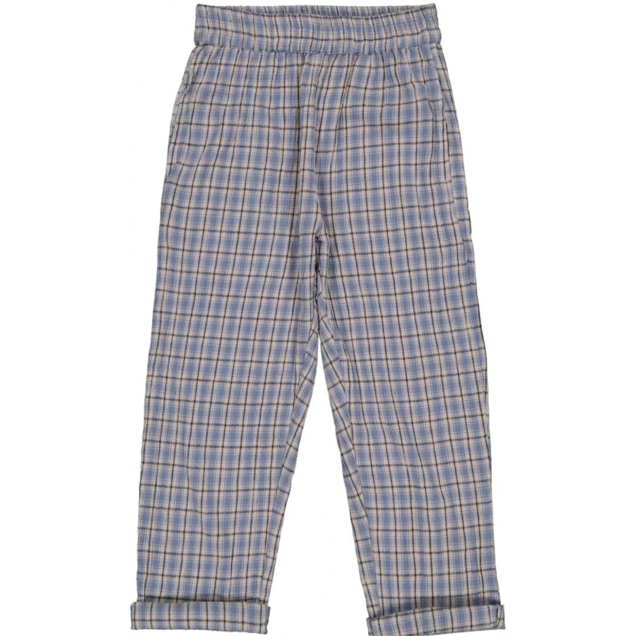 LOUIS LOUISE Girl's Cotton Crepe Tartan Trousers for Valentin