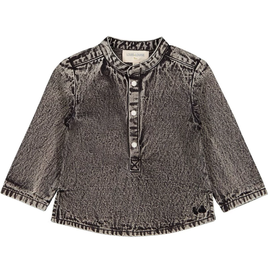 "LOUIS LOUISE Baby Chambray Shirt with Snap Buttons – Grand-Pere Style"