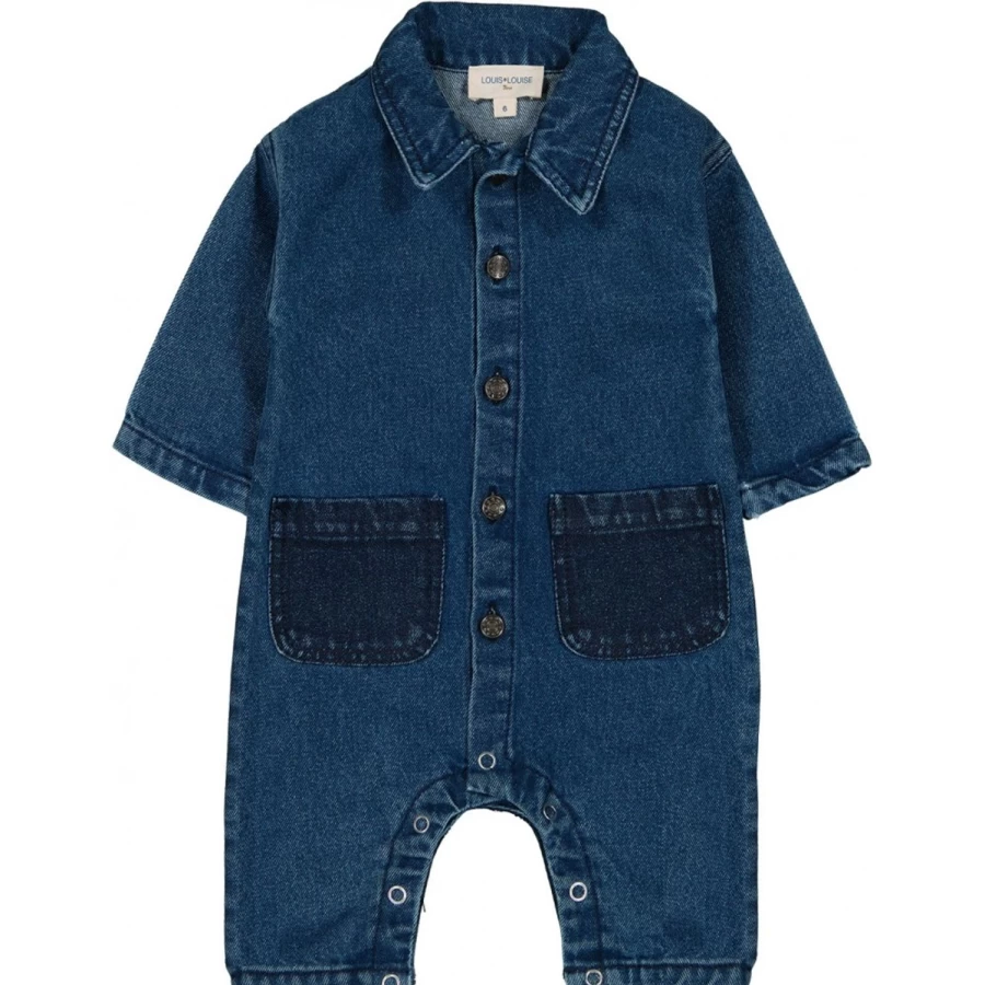 "LOUIS LOUISE Baby Washed Denim Overalls for Toddlers"