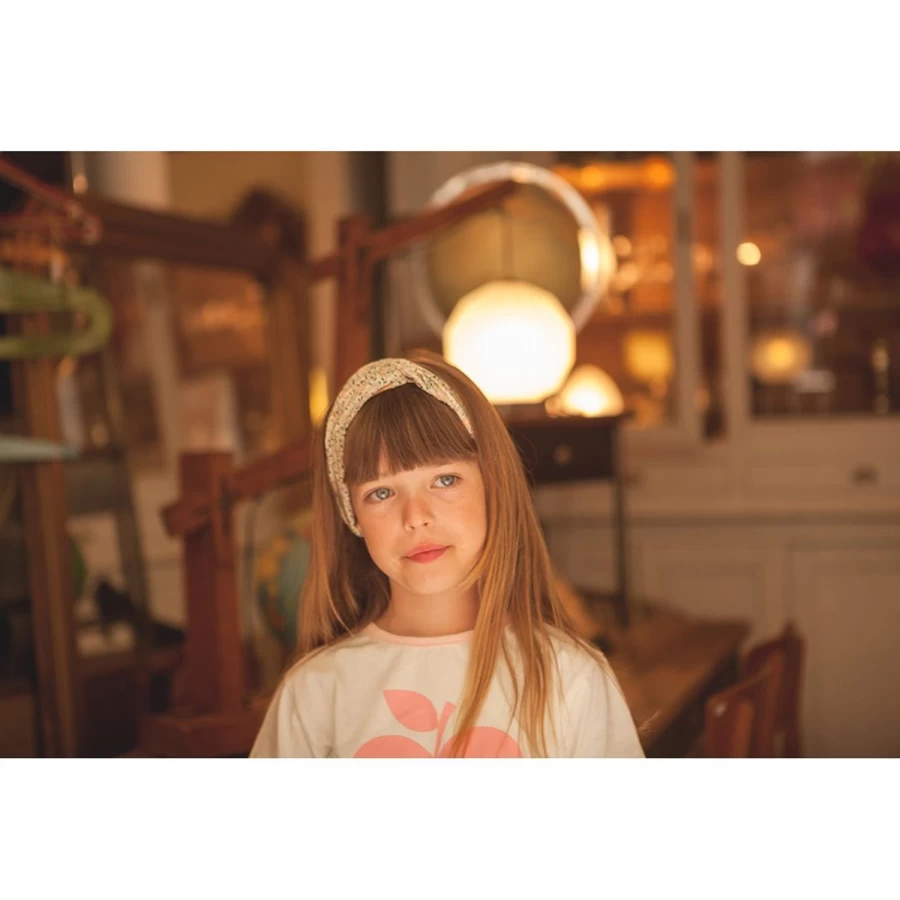 "LOUIS LOUISE Floral Cotton Headband for Girls – Romantic Francesca Veil Hair Accessory"