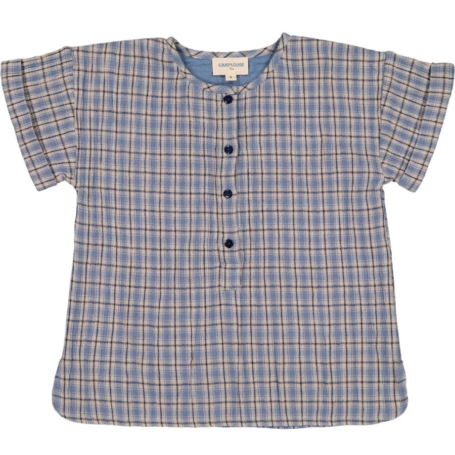 LOUIS LOUISE Boys Cotton Crepe Tartan Shirt - Premium Saul Checkered Top for Kids