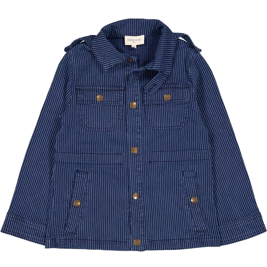 LOUIS LOUISE Girls' Striped Denim Jacket - Tino Style Casual Wear
